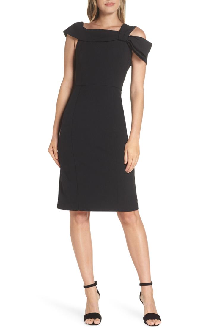 Women's Eliza J One Strap Cold-shoulder Dress - Black