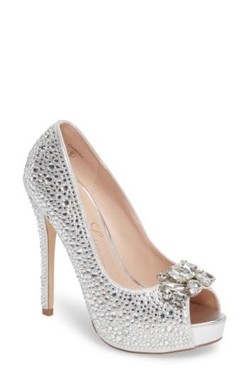 Women's Lauren Lorraine Candy 2 Embellished Platform Pump M - Metallic