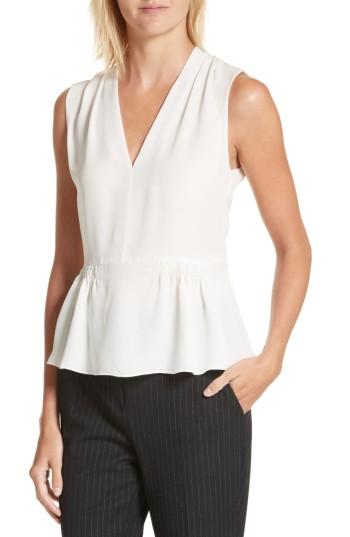 Women's Rebecca Taylor Sleeveless Silk Blouse - White