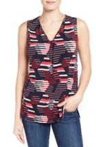 Women's Halogen Pleat Front V-neck Top - Blue