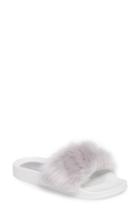 Women's Topshop Hoot Faux Fur Slide Sandal .5us / 36eu - Purple