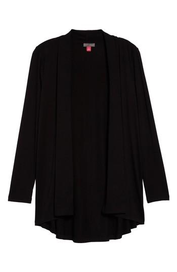 Petite Women's Vince Camuto Open Front Cardigan P - Black