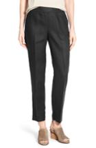 Women's Eileen Fisher Organic Linen Slim Ankle Pants - Black