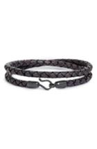 Men's Caputo & Co. Braided Leather Double Wrap Bracelet