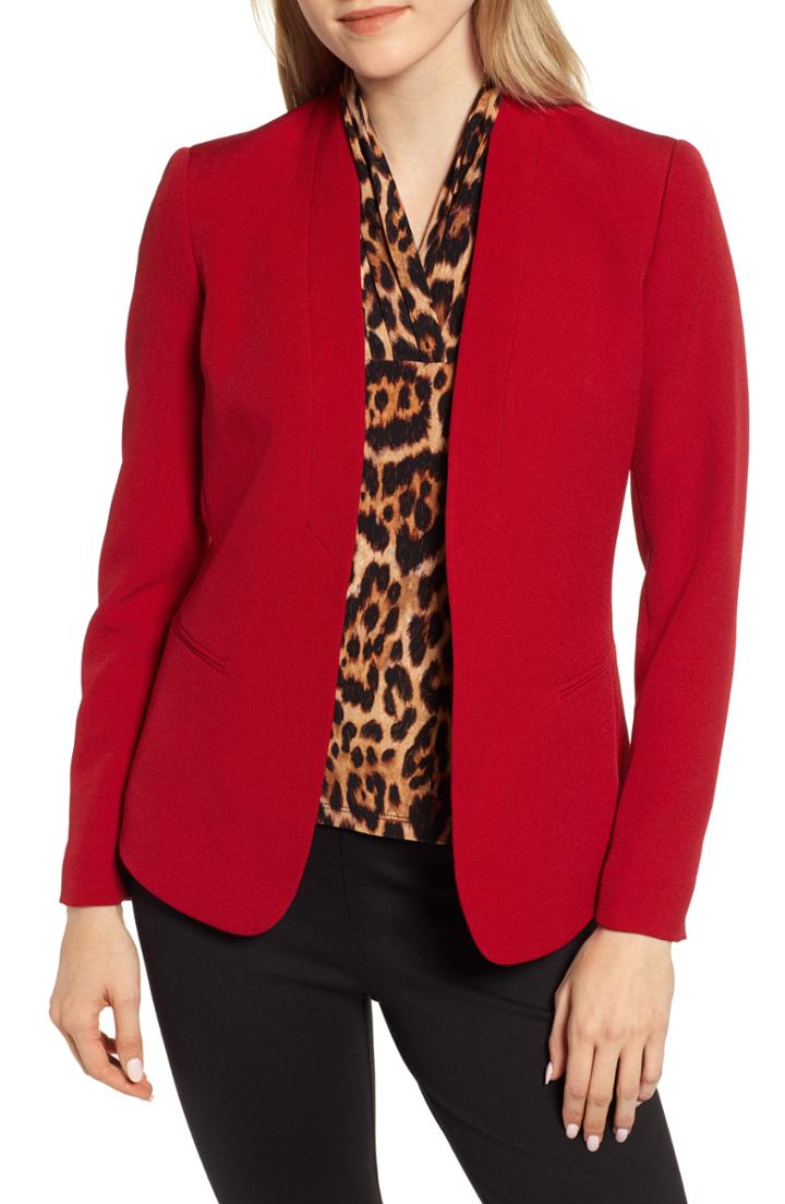 Women's Anne Klein Crepe Jacket - Red