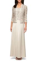 Women's Alex Evenings Sequin Lace & Satin Gown With Jacket
