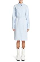 Women's Calvin Klein 205w39nyc Lace-up Back Cotton Poplin Dress Us / 44 It - Blue