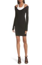 Women's T By Alexander Wang Layered Racerback Sweater Dress - Black