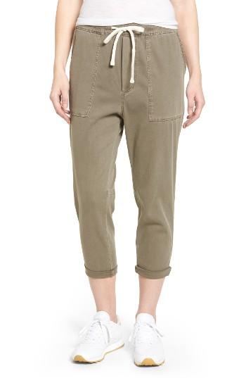 Women's James Perse Relaxed Crop Twill Pants - Brown