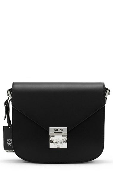Mcm 'small Patricia' Leather Crossbody Bag - Black