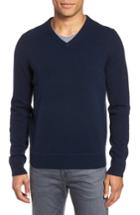 Men's Nordstrom Men's Shop V-neck Cashmere Sweater, Size - Blue