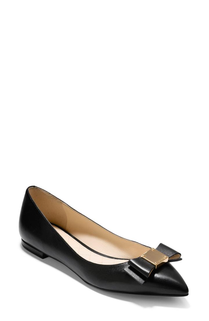 Women's Cole Haan Tali Bow Skimmer Flat B - Black