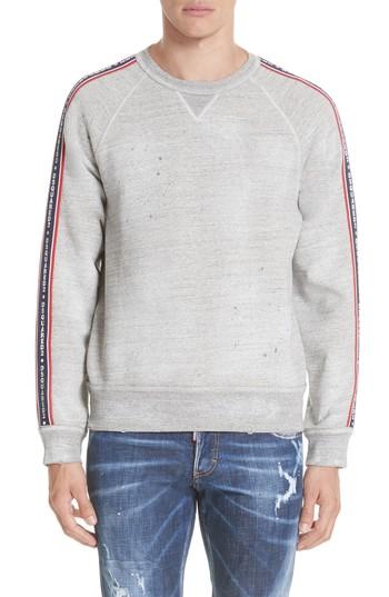 Men's Dsquared2 Logo Sleeve Sweatshirt - Grey