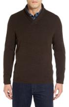 Men's Nordstrom Men's Shop Shawl Collar Cashmere Pullover - Brown
