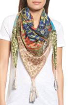 Women's Johnny Was Peppa Silk Square Scarf, Size - Blue