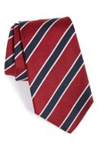 Men's Gitman Stripe Silk Tie, Size - Burgundy