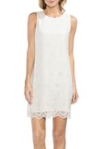 Women's Vince Camuto Scalloped Eyelet Shift Dress - White