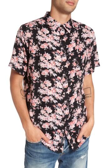 Men's Imperial Motion Flora Trim Fit Woven Shirt - Black