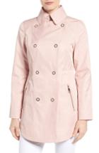 Women's Guess Hooded Double Breasted Anorak - Pink