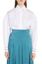 Women's Fendi Bishop Sleeve Cotton Blouse Us / 46 It - White
