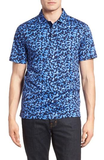 Men's Bugatchi Geometric Knit Polo - Blue