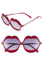 Women's Wildfox 'lip Service' 65mm Sunglasses - Red/ Purple Gradient