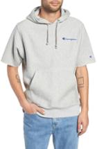 Men's Champion Reverse Weave Short Sleeve Hoodie - Grey
