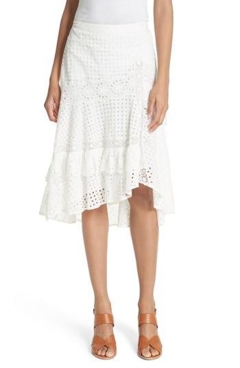 Women's Joie Jarvee Asymmetrical Eyelet Skirt - Ivory