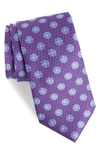 Men's Nordstrom Men's Shop Matteo Floral Silk Tie, Size X-long - Purple