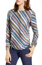 Women's Halogen Cinched Sleeve Blouse - Blue