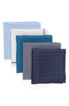 Men's The Tie Bar Set Of 5 Pocket Squares, Size - Blue