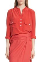 Women's Vince Utility Silk Blouse - Red