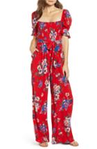 Women's Band Of Gypsies Manchester Smocked Jumpsuit - Red