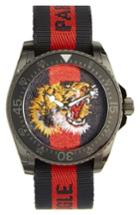 Men's Gucci Tiger Insignia Web Strap Watch, 45mm