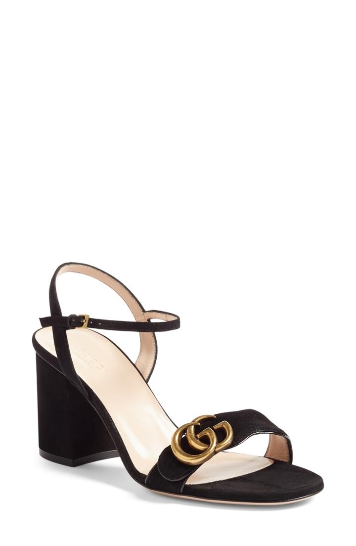Women's Gucci Gg Marmont Sandal Us / 39eu - Black