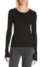 Women's Rebecca Taylor Rib Knit Scoop Neck Sweater - Black