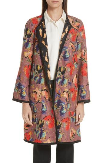 Women's Etro Tiger & Floral Jacquard Reversible Topper