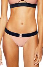 Women's Topshop Button Cutout Bikini Bottoms Us (fits Like 0-2) - Black