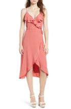 Women's Leith Flounce Wrap Midi Dress - Coral