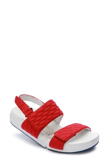 Women's Figs By Figueroa Figulous Diamond Embossed Sandal Eu - Red