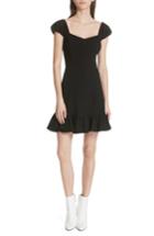 Women's Rebecca Taylor Cap Sleeve Ruffle Hem Dress - Black