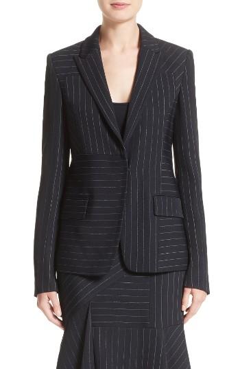Women's Jason Wu Pinstripe Stretch Jacket - Black