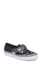 Women's Vans Ua Authentic Knotted Floral Bandana Slip-on Sneaker M - Blue