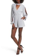 Women's 4si3nna Choker Collar Cold Shoulder Romper
