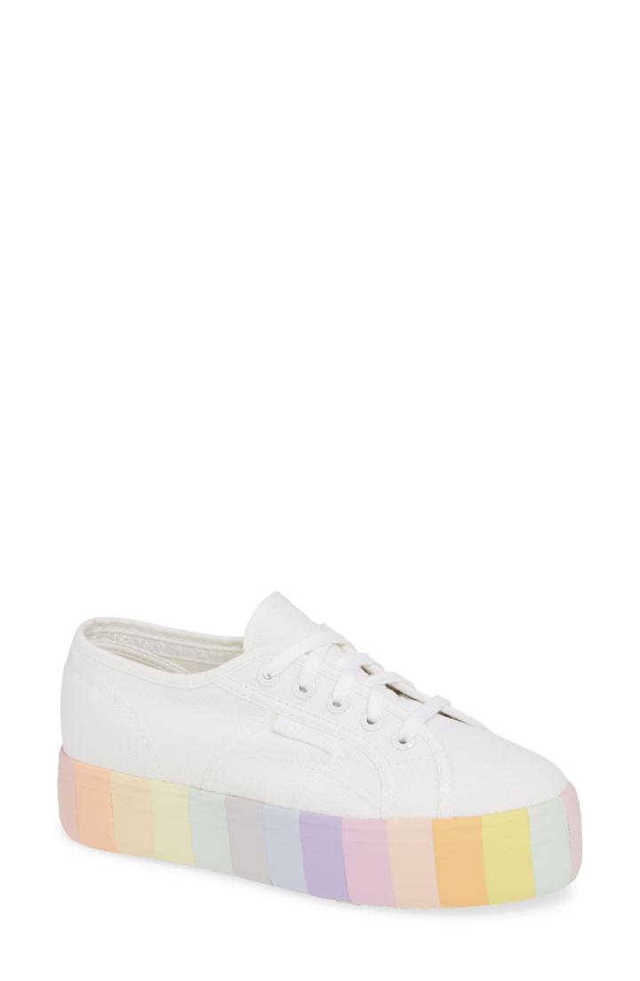 Women's Superga 2790 Stripe Platform Sneaker Us / 36eu - White