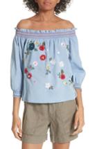 Women's Joie Citra Embellished Peasant Top, Size - Blue