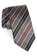 Men's Nordstrom Men's Shop Striped Silk Tie, Size - Grey