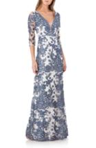 Women's Js Collections Embroidered Lace Gown - Blue