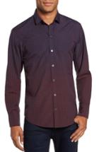 Men's Zachary Prell Wein Slim Fit Check Sport Shirt, Size - Burgundy