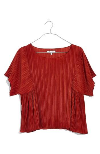 Women's Madewell Micropleat Top, Size - Orange